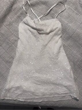 Show Me Your MuMu White Sequin Mini Dress